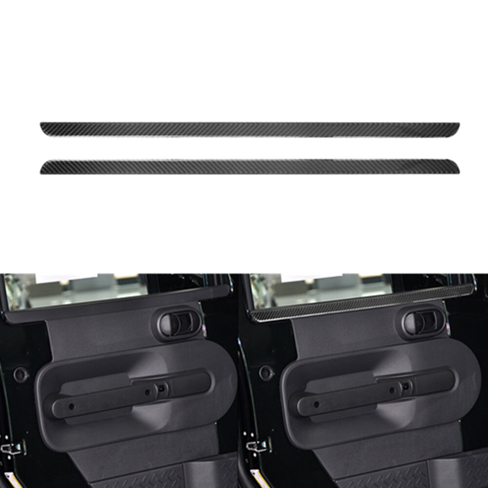2Pcs Carbon Fiber Front Door Panel Strip Cover Trim for Jeep for Wrangler 2007-2010