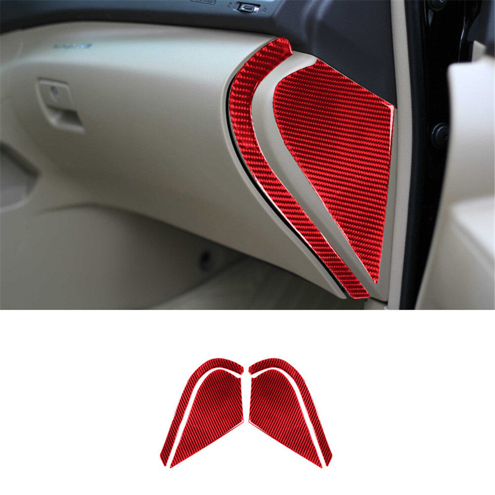 4x Red Carbon Fiber Door Bumper Panel Trim Cover for Toyota Highlander 2008-2013