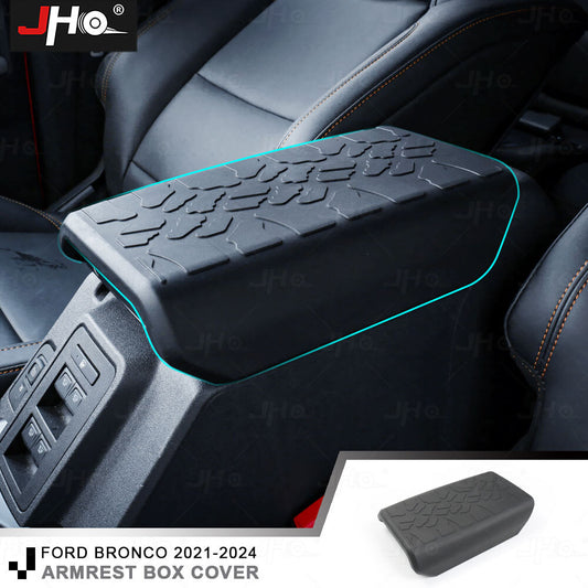 for Ford Bronco 2021-2024 Black Car Center Armrest Cushion Mat Pad Cover