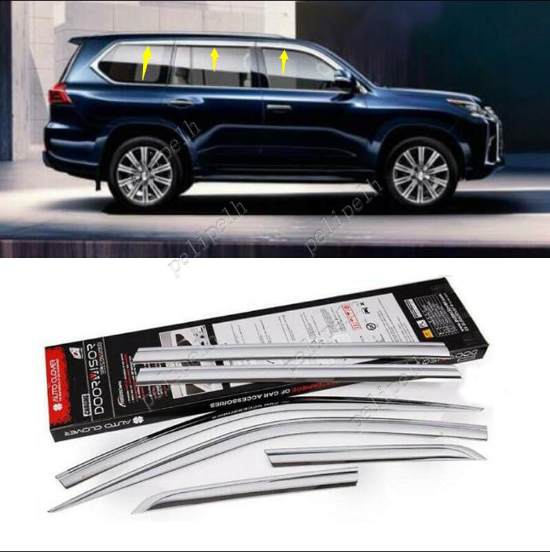 for Lexus LX570 2008-21 silver Window Wind Visors Sun Rain Guard Vent Deflectors