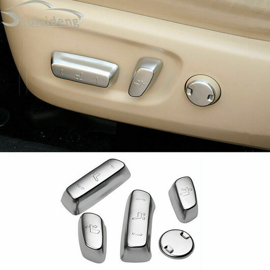 for Toyota Highlander 2014-19 Silver Inner for Seat Adjust Handle Button Cover Trim
