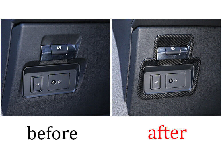 1X Carbon Fiber Tailgate Rear Door Button Cover Trim For Discovery Sport 2020-25