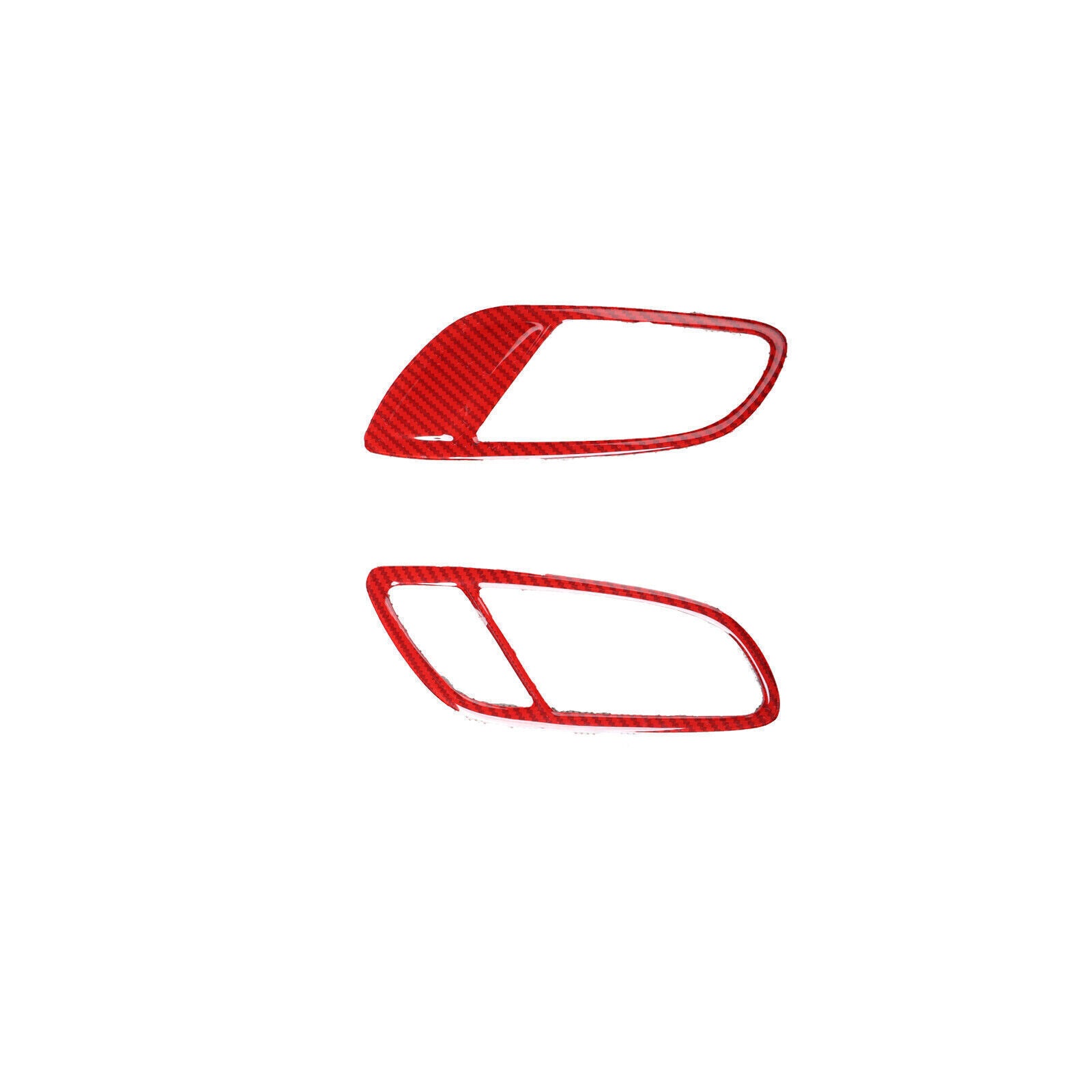 for Audi TT 2008-14 Red Carbon Fiber Inner Door Handle Frame Decor Trim Cover 2P
