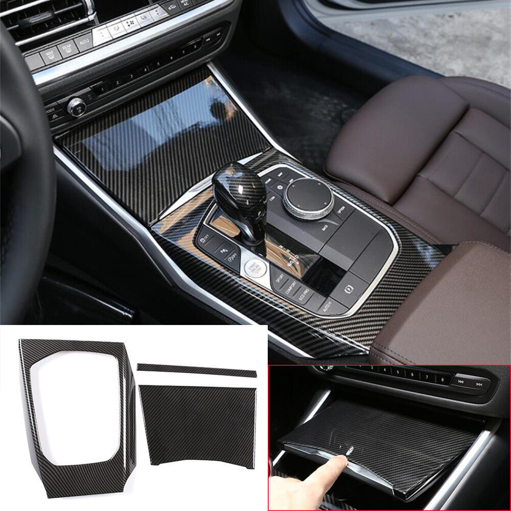 Carbon Fiber ABS Central Console Gear Shift Cover for BMW 3 Series G20 G28 2020+