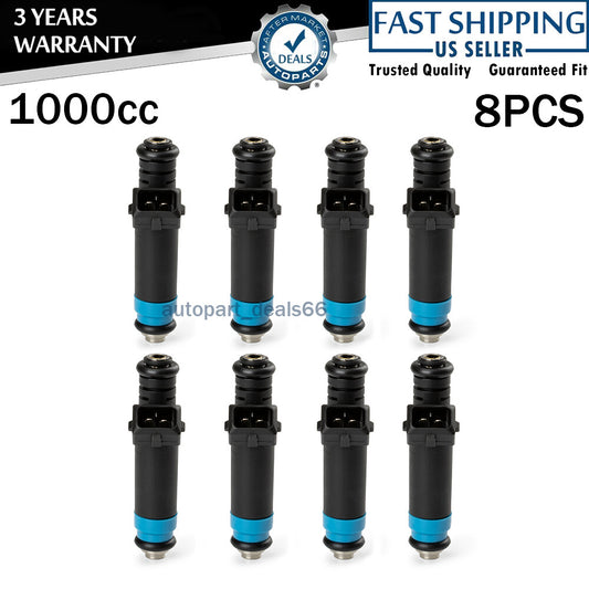 8pcs 1000CC High Impedance for Ford GM LT1 LS1 LS6 EV1 Fuel Injectors FI114992