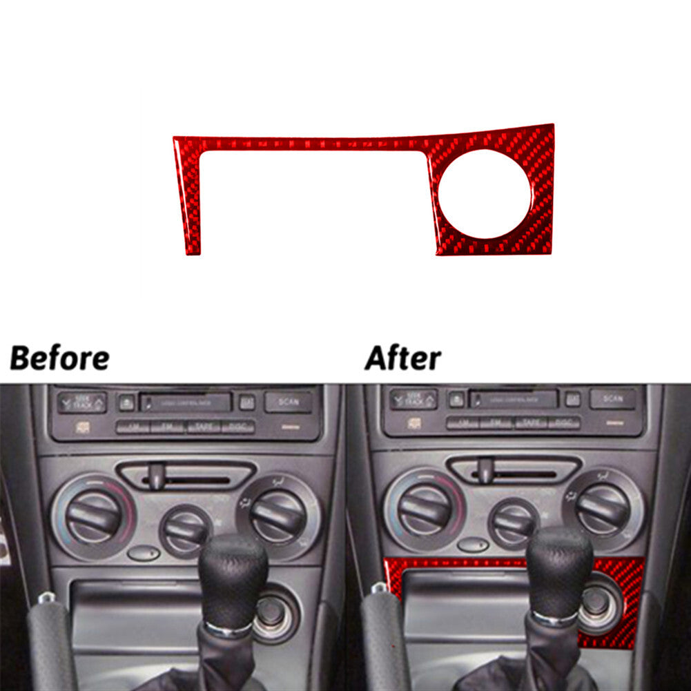 for Toyota Celica 2001-05 Red Carbon Fiber Console Cigarette Lighter Panel Trim