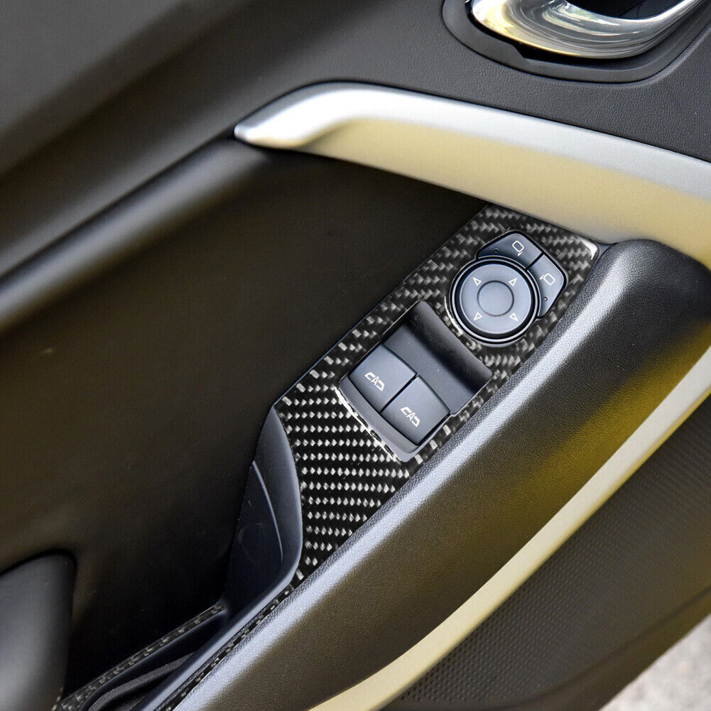 Carbon Fiber Window Lift Switch Button Panel Cover for Chevy Camaro 2016+ A-type
