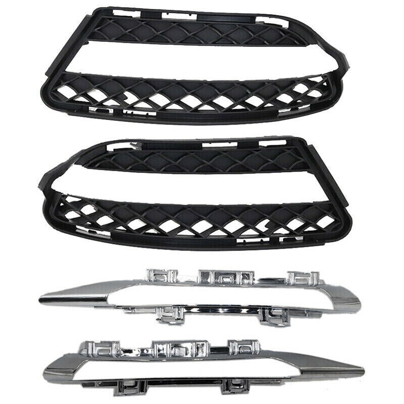 4pcs Front Fog Driving Light Grille Trim Fit for Mercedes Benz S W221 2010-2013