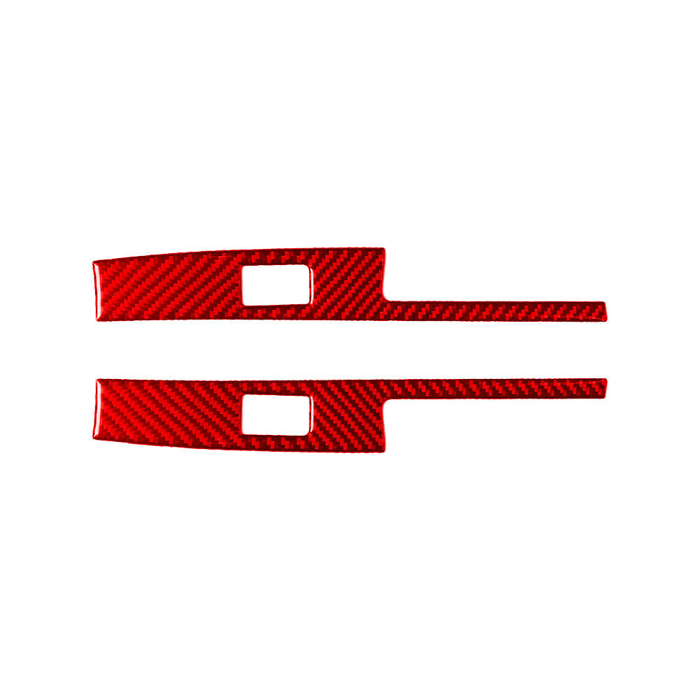 Red Carbon Fiber Rear Window Lift Panel Cover Trim for Chevrolet Sonic 2012-2016