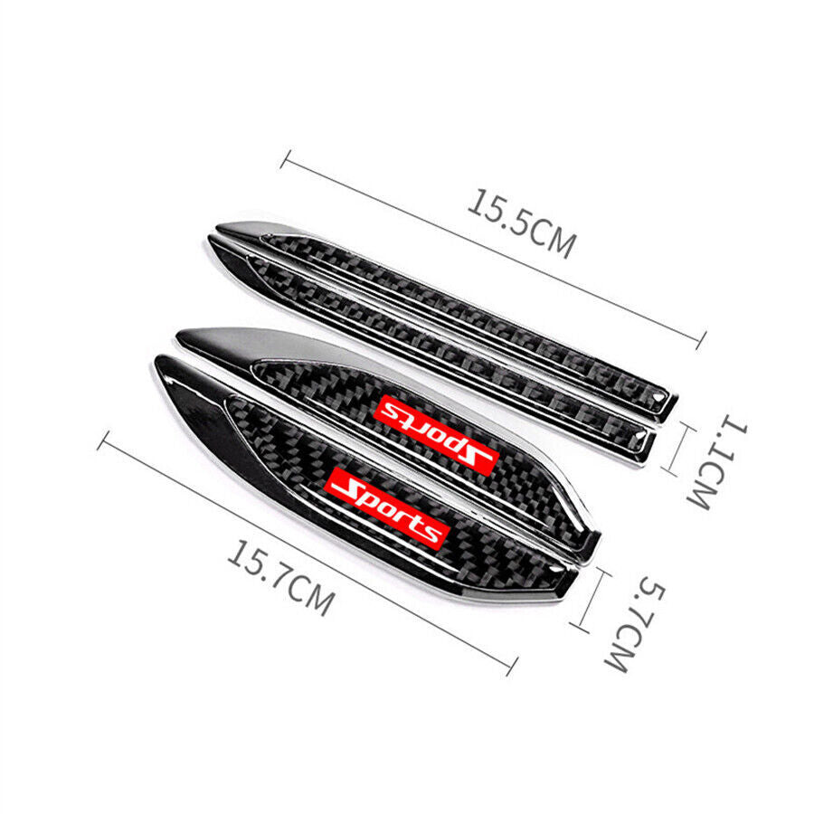 2PCS Carbon Fiber Car Side Fender Vent Air Wing Cover Exterior Trim Accessories