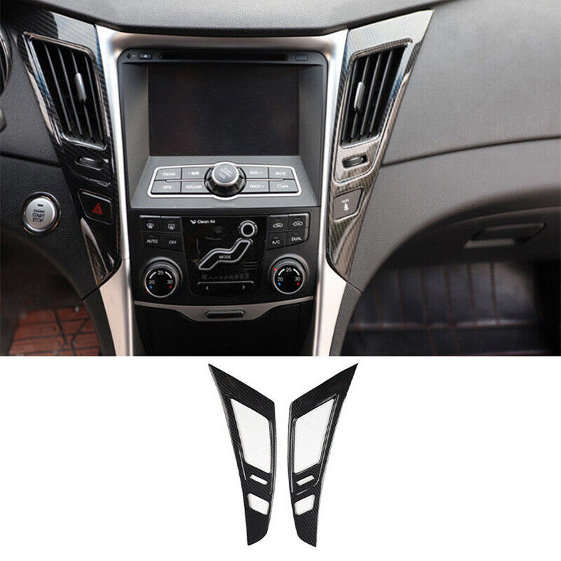 for Hyundai Sonata 2011-2014 Carbon Fiber ABS Central Air Outlet Vent Cover Trim