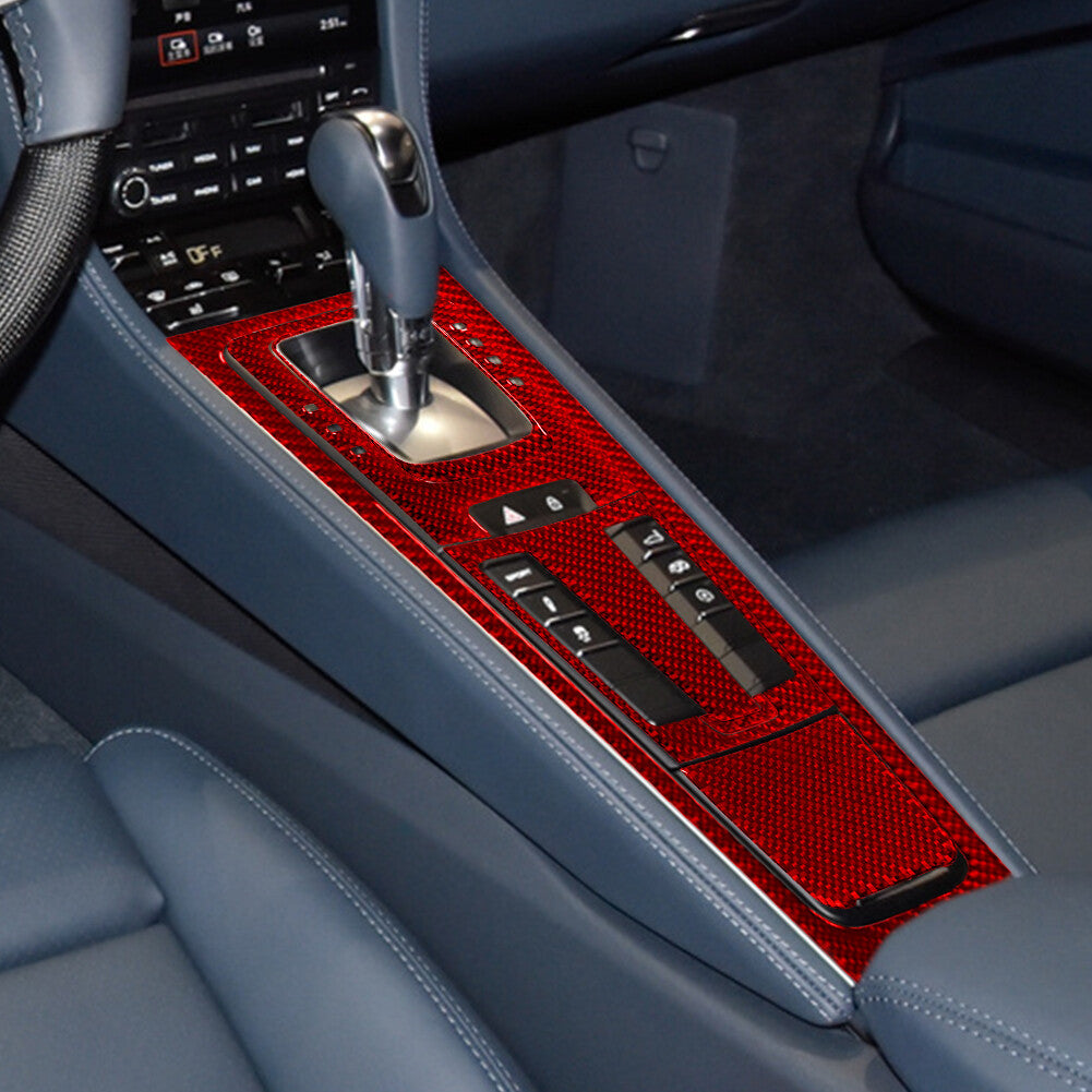 Red Carbon Fiber Interior Full Sets Cover Trim Kit for Porsche 718 2016-2022