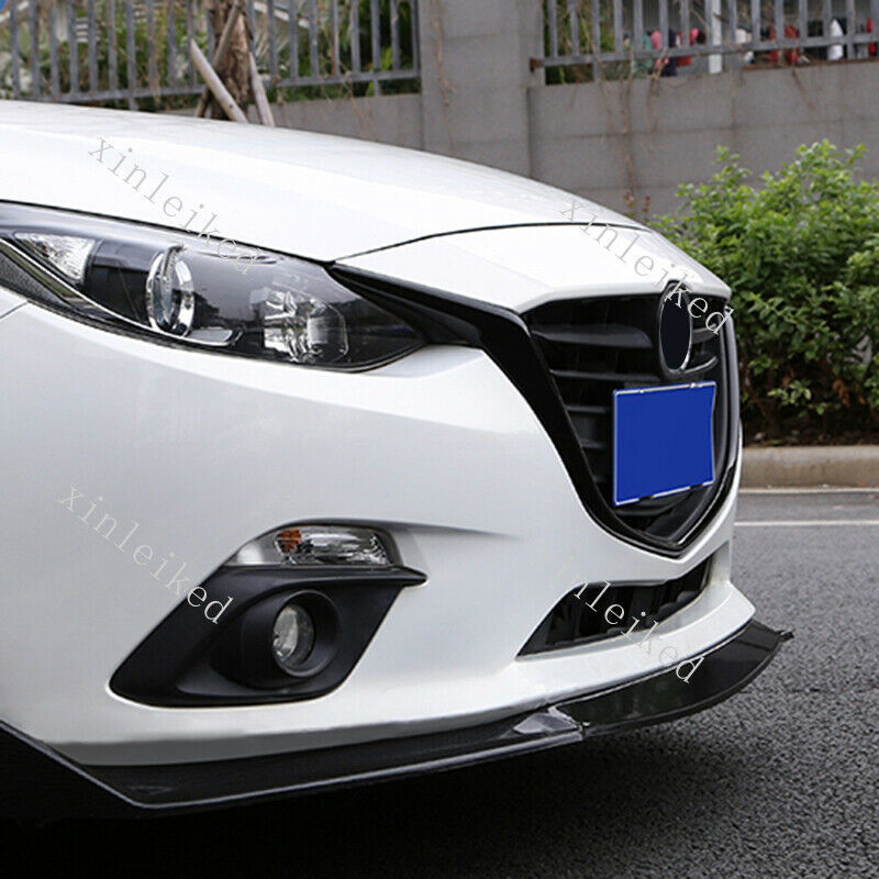 for Mazda 3 Axela 2014-2016 Bright Black Front Grille Frame Strips Replace Kit
