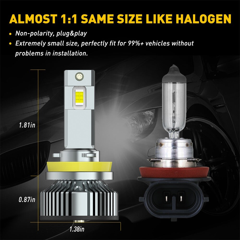 AUXITO H11 LED Senior Clinic Series 6500K HID White Light 40000LM