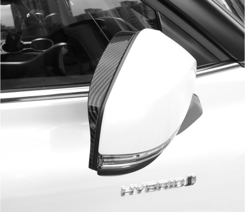 For 2021-22 for Toyota for Sienna Carbon Fiber Look Side Mirror Rain Eyebrow Cover Trim