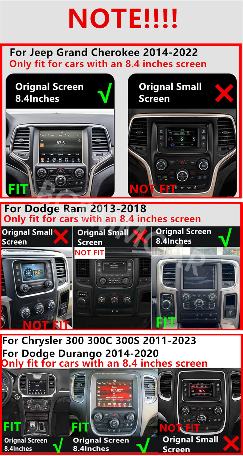 8.4in Car Video Player GPS Bluetooth W/Camera Fit for Dodge Durango 2014-2020