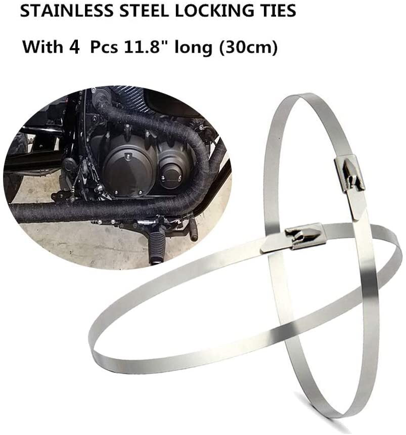 2-inch x 50-foot roll titanium alloy connector turbine manifold exhaust heat-packed tape 5 ties