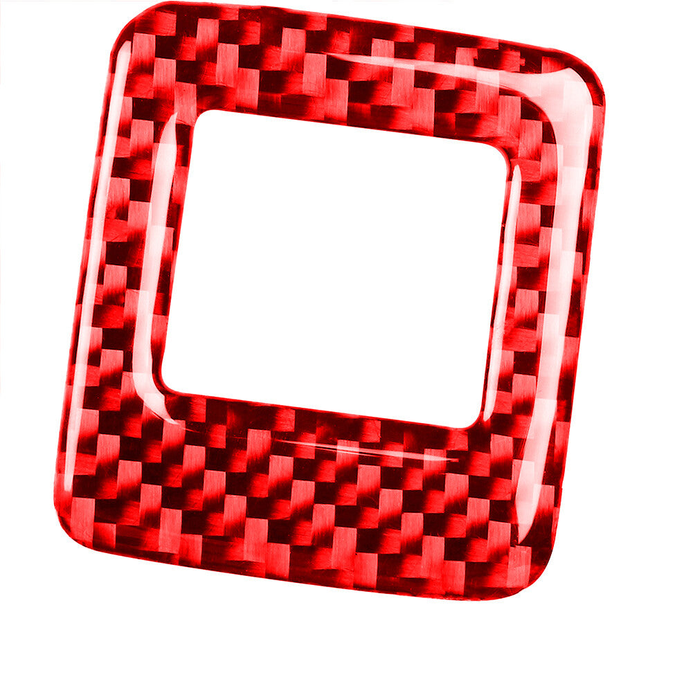 Red Carbon Fiber Interior Floor Console Button Trim for Mazda MX-5 Miata 2009-15