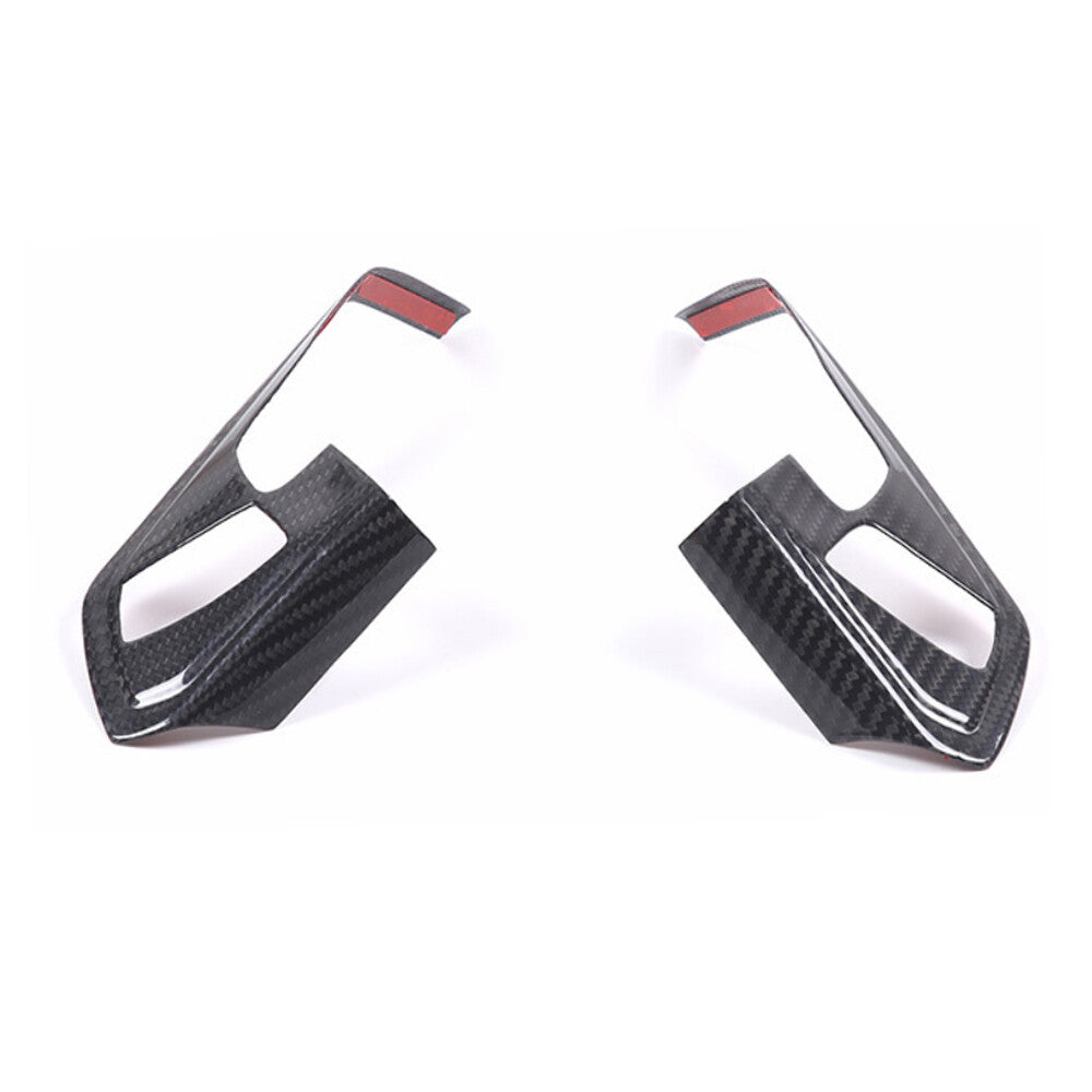 2¡ÁReal Carbon Fiber Steering Wheel Button Trim for Chevrolet for Corvette C8 2020-23