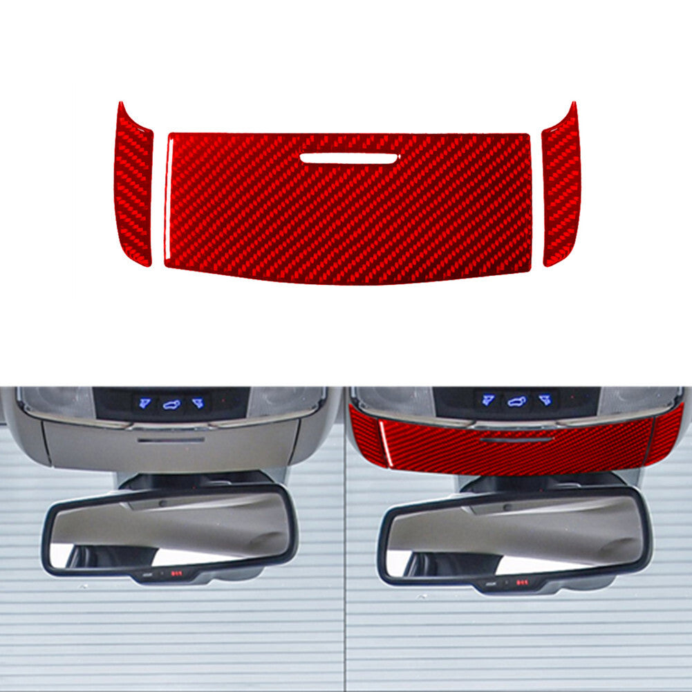 Red Carbon Fiber Overhead Console Panel Cover Trim for Dodge Durango 2014-2020