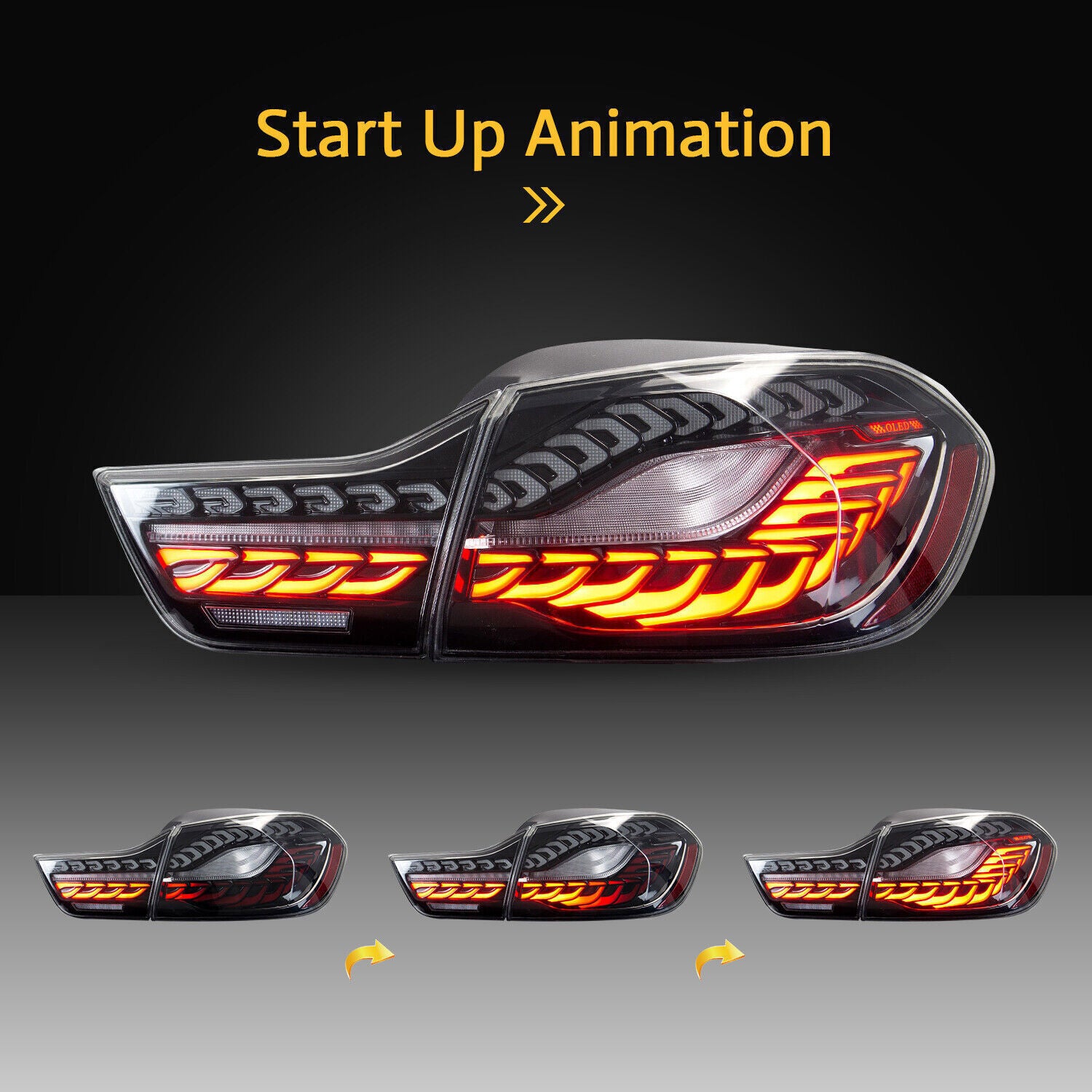 1Pair Clear LED Tail Lights for BMW M4 F32 F33 F36 F82/83 2014-2020 Animation