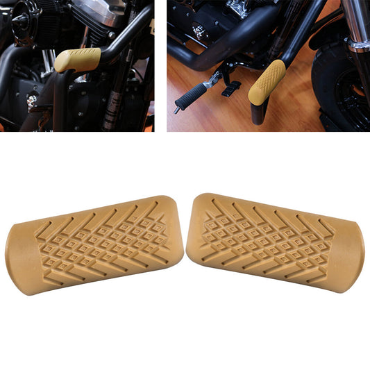 Fit for Harley for Yamaha Engine Guards Road Crash Bars Legs Knee Protector Cover Brown