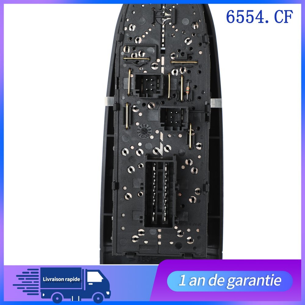 PLATINE COMMANDE BOUTON LEVE VITRE AVANT POUR GAUCHE for PEUGEOT 406 95-04 6554CF