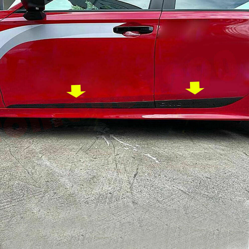 for Honda for Civic 2022-2023 Carbon Fiber Color Door Body Side Molding Cover Trims