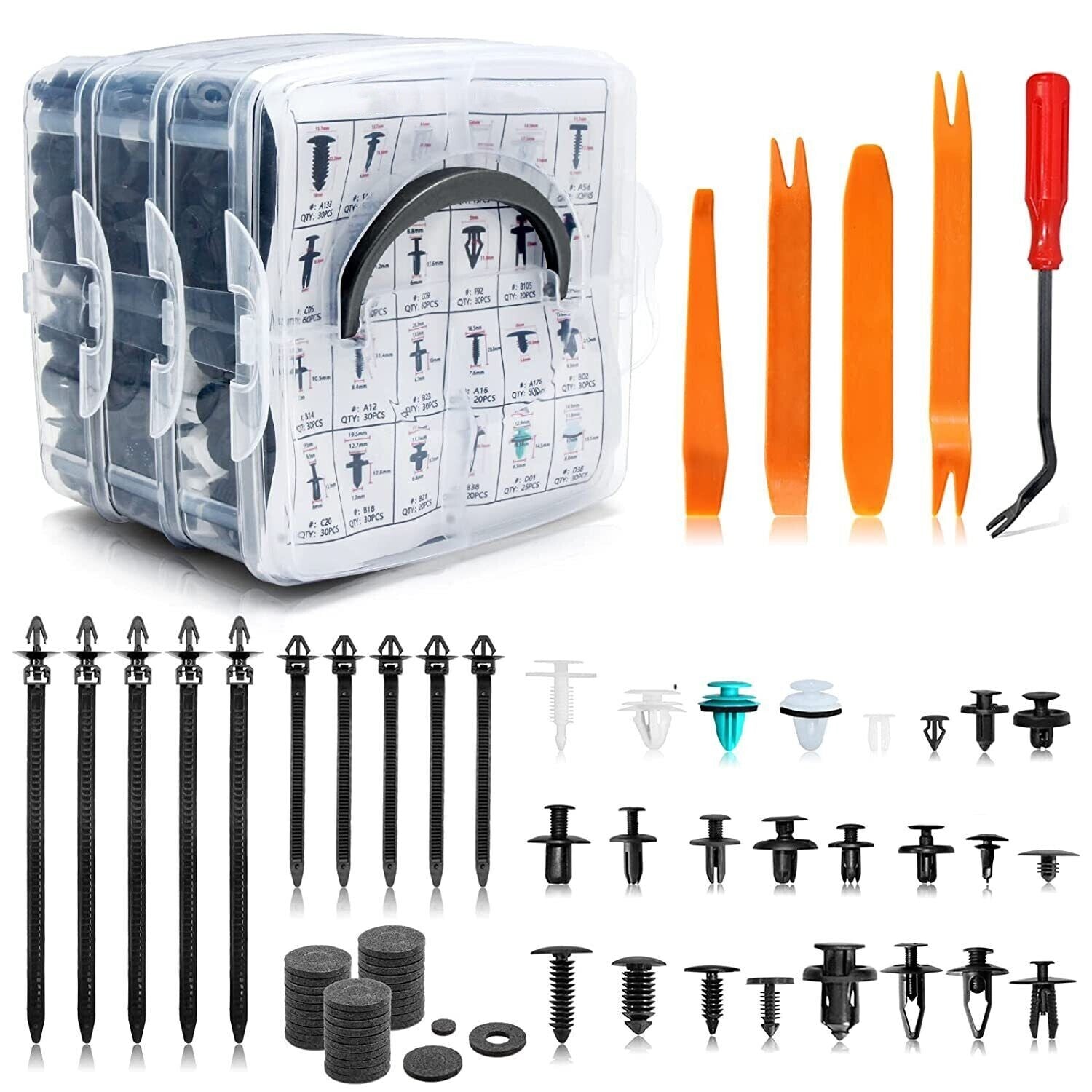 900-piece set of automotive mounting clamps for car body kits suitable for Ford , GM, for Toyota , for Honda , and the .