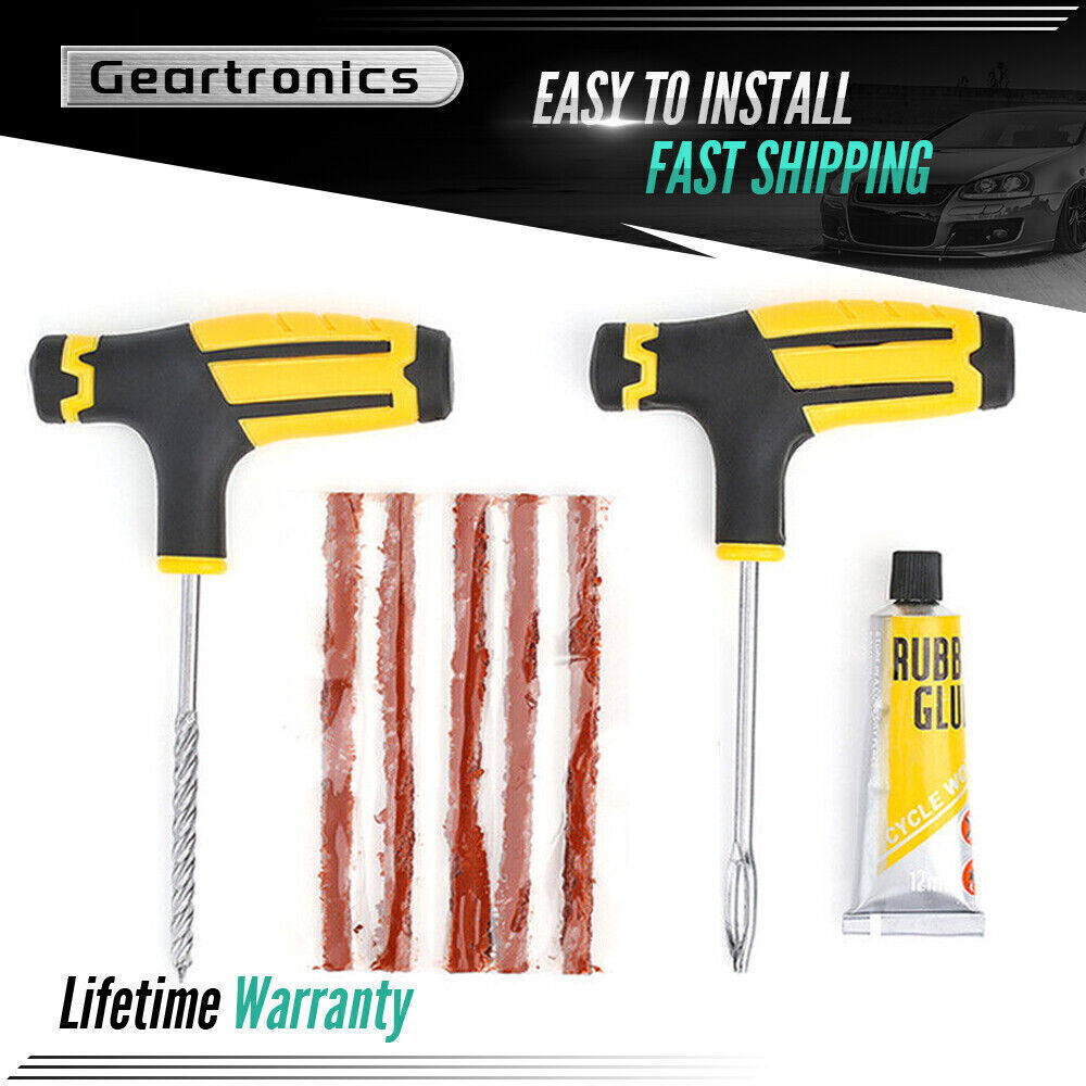 Car Tubeless Tyre Tire Puncture Repair Plug Repair Kit Needle Patch Fix Tool NE!