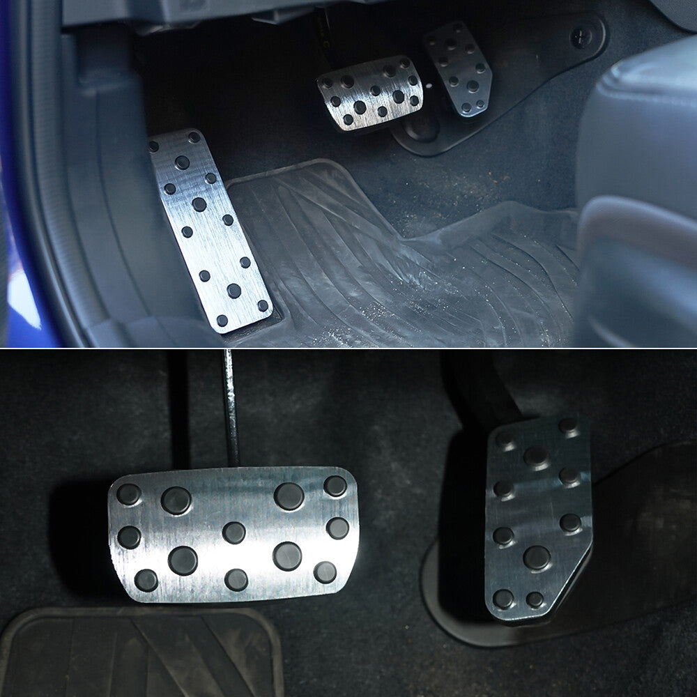 JERBOR 3x Silver Aluminum Clutch, Accelerator, and Brake Pedals for Subaru Crosstrek 2024