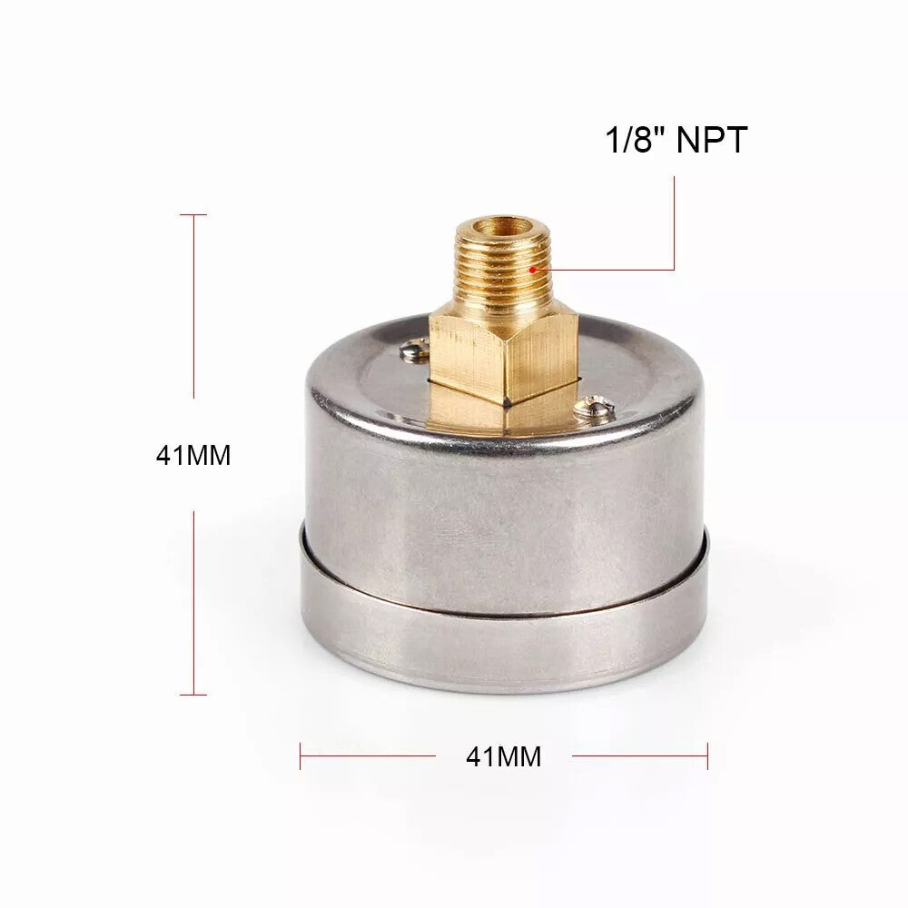 Fuel Pressure Gauge Liquid 0-140psi Oil Pressure Gauge 1/8 NPT