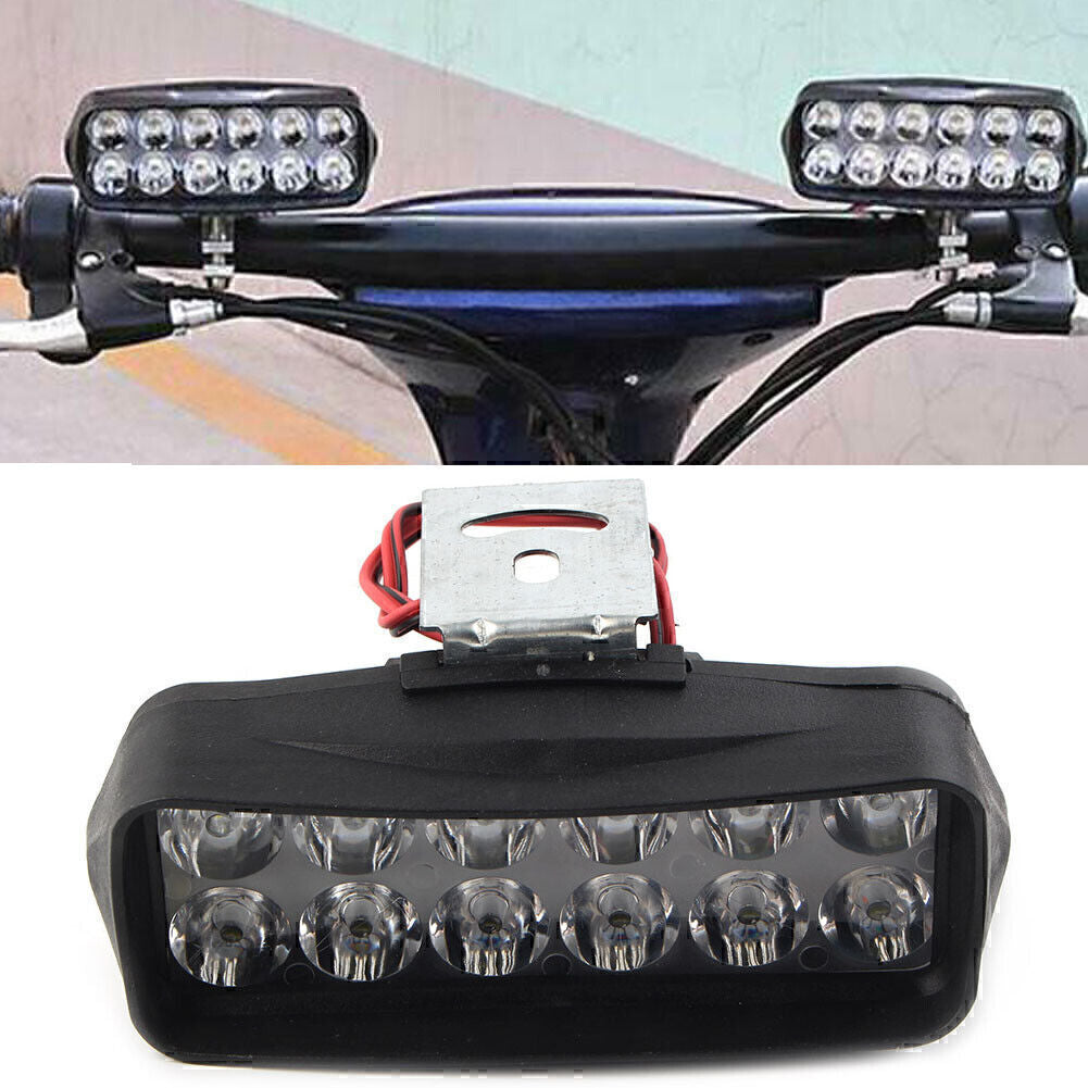 For Car UTV ATV Scooters 1X Motorcycle Headlight Spot Fog Light 12-LED Headlamp