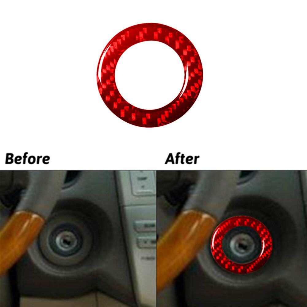 Red Carbon Fiber Ignition Key Ring Trim for LEXUS RX330 2004-06 RX350 2006-2009