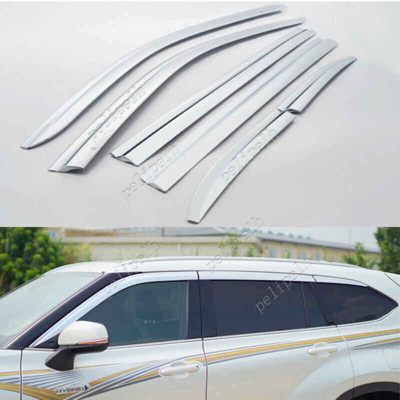 for Toyota Highlander 2020-24 silver Window Visors Sun Rain Guard Vent Deflector