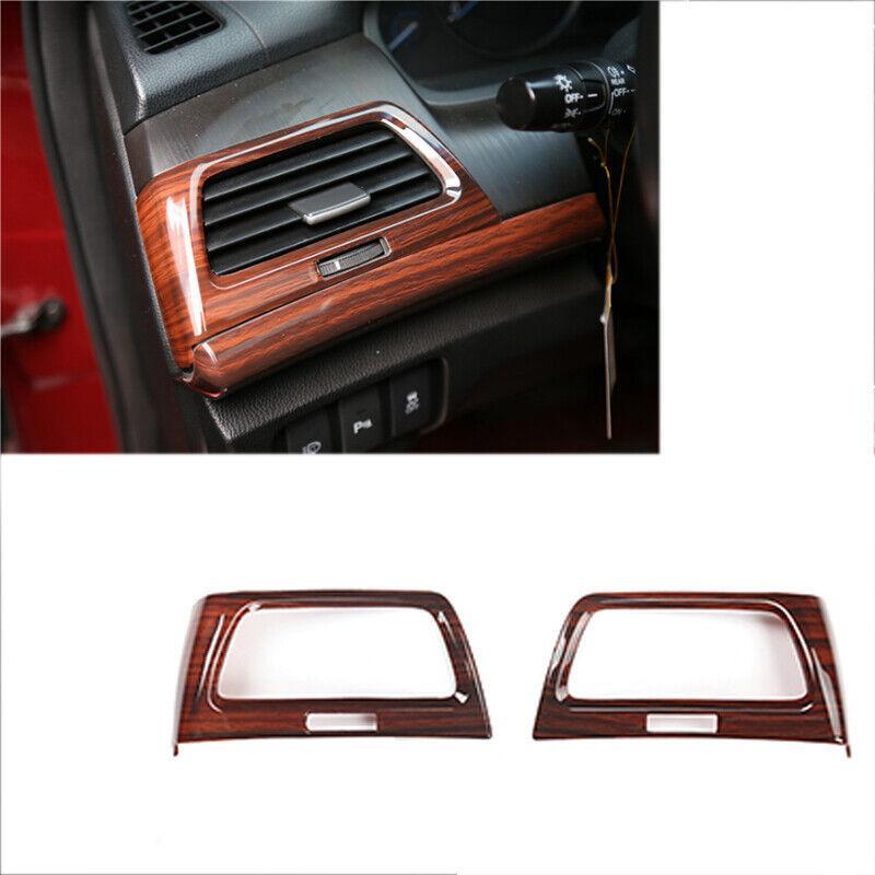 Wood Grain for Honda Accord Crosstour 2008-2013 Console LR Air Outlet Vent Trim