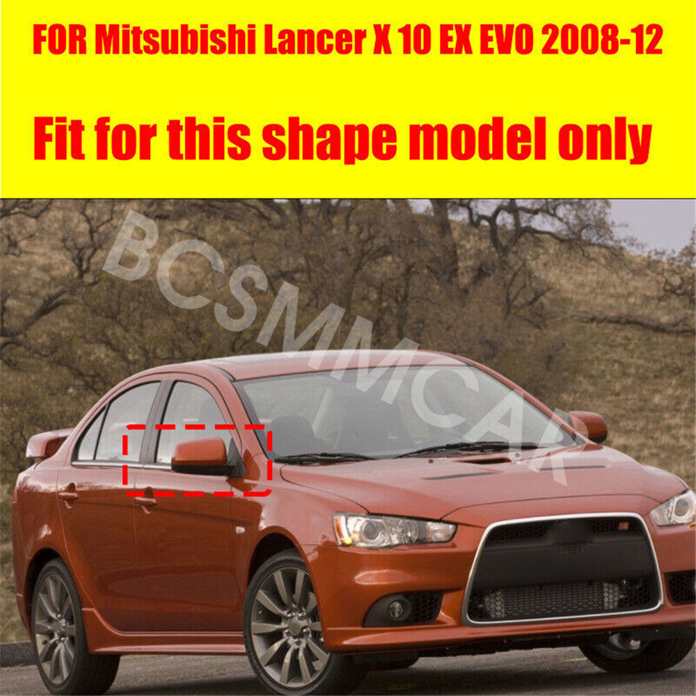 Fit For 2008-2012 for Mitsubishi Lancer Carbon Fiber Look Side Mirror Cover Trim