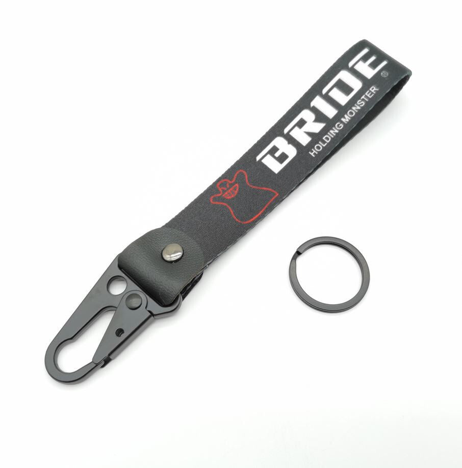 Car keychain/key ring with lanyard, car accessories, bridal, black, suitable for Mitsubishi .