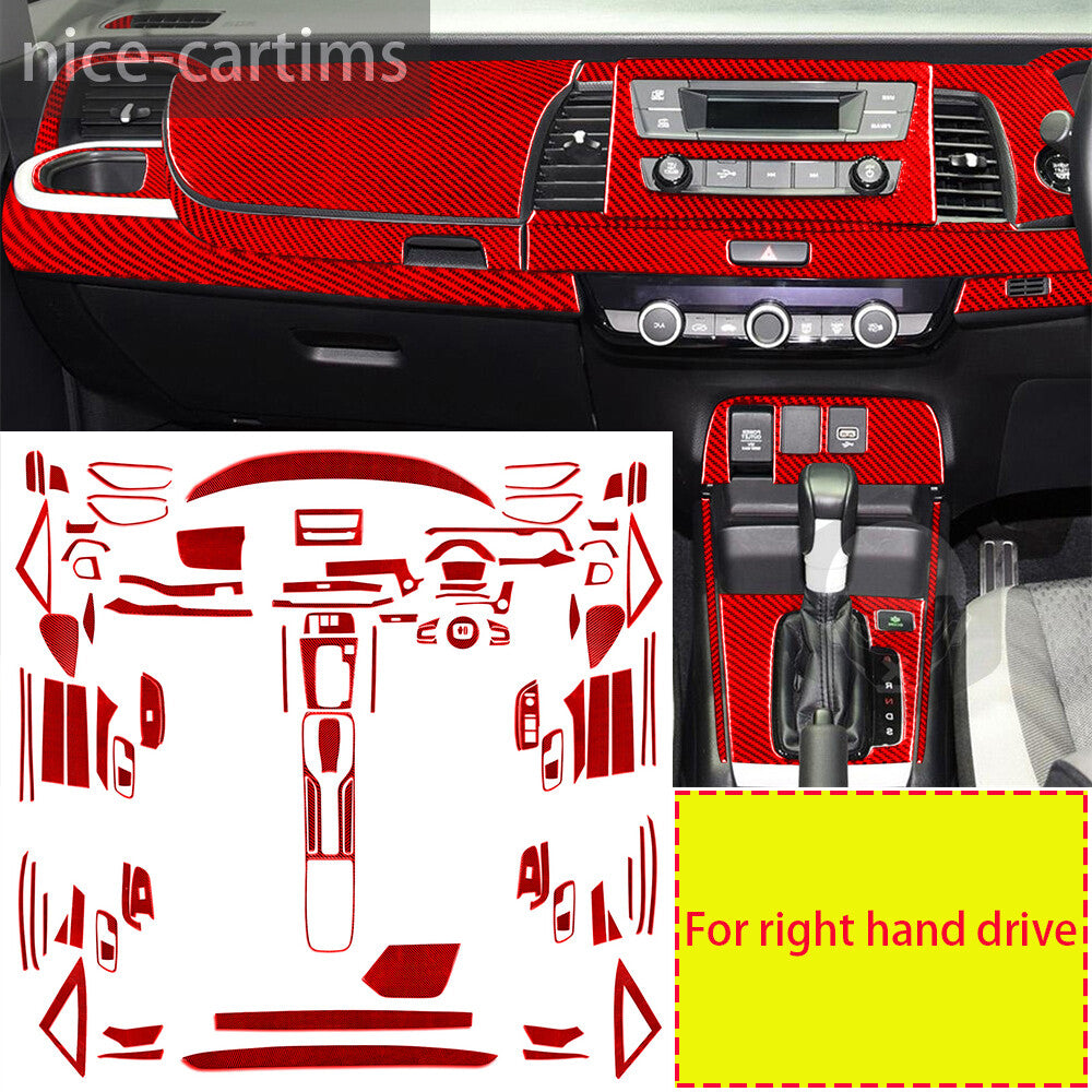 98Pcs Red Carbon Fiber for Honda Fit 2020+ RHD Exterior Indicator Full Set Trim