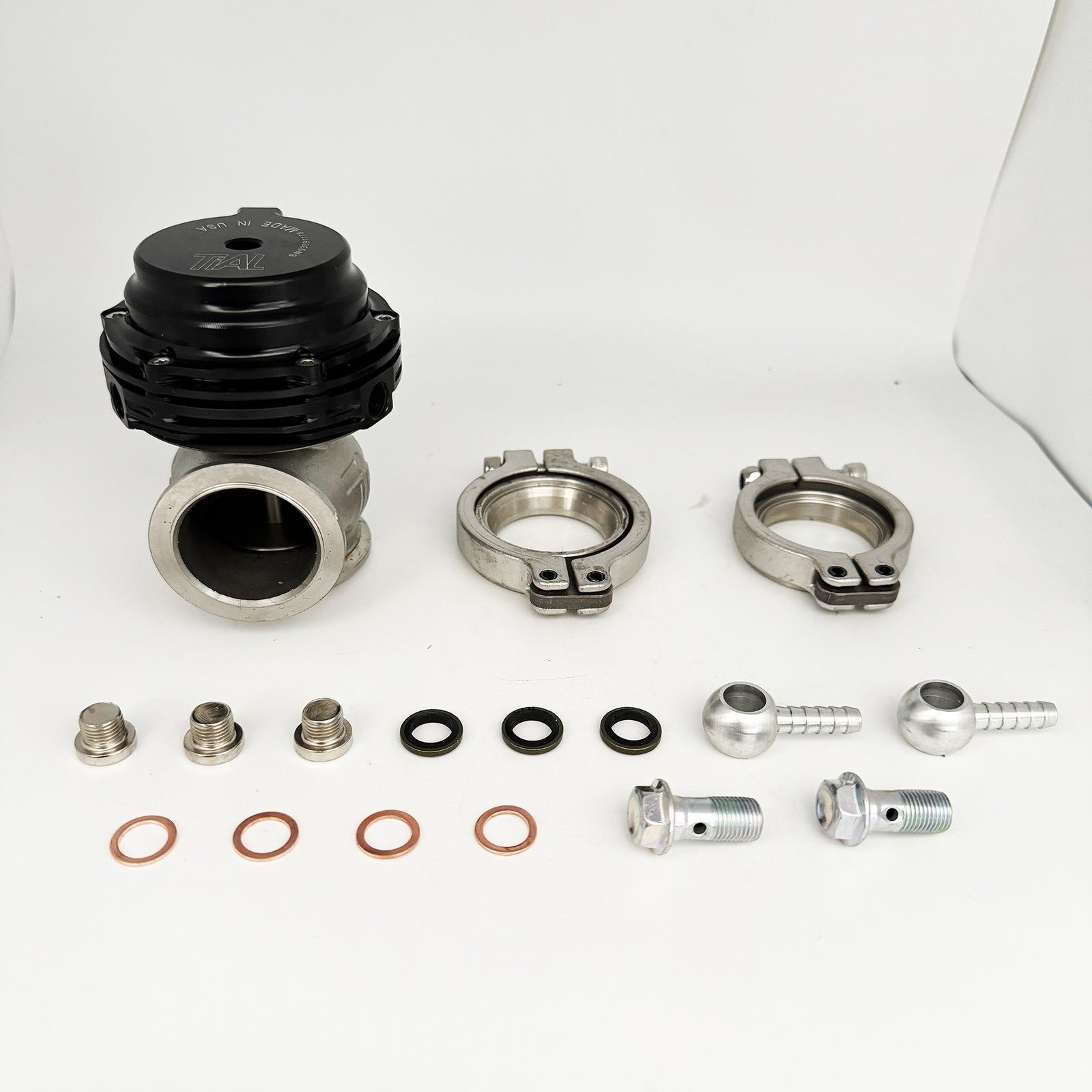 Turbo External Wastegate 38MM MVS BOV Boost W/ Tial Springs Flange BLACK