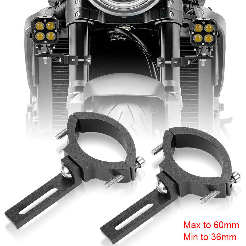 2X 36-60mm Motorcycle Fork Clamp Mount Bracket Holder Spot Headlight Turn Signal