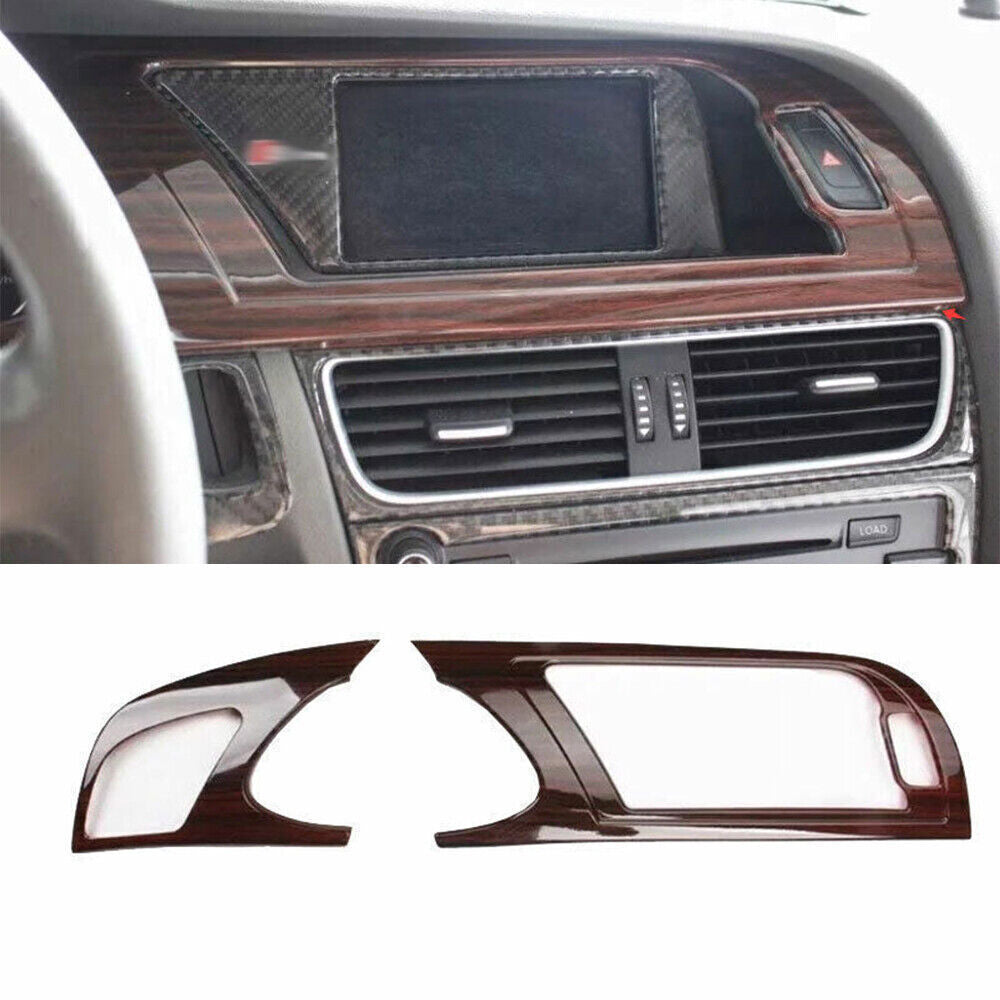 for Audi A4 A5 2009-12 Red Wood Grain Inner Center Console Dashboard Panel Trim