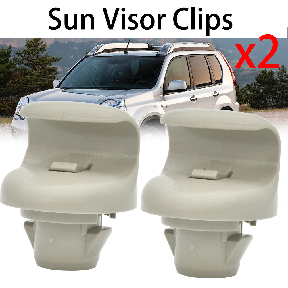 2X SunVisor Clip Bracket Holder for Nissan Pulsar C13 C12 Juke F15 NAVARA D40