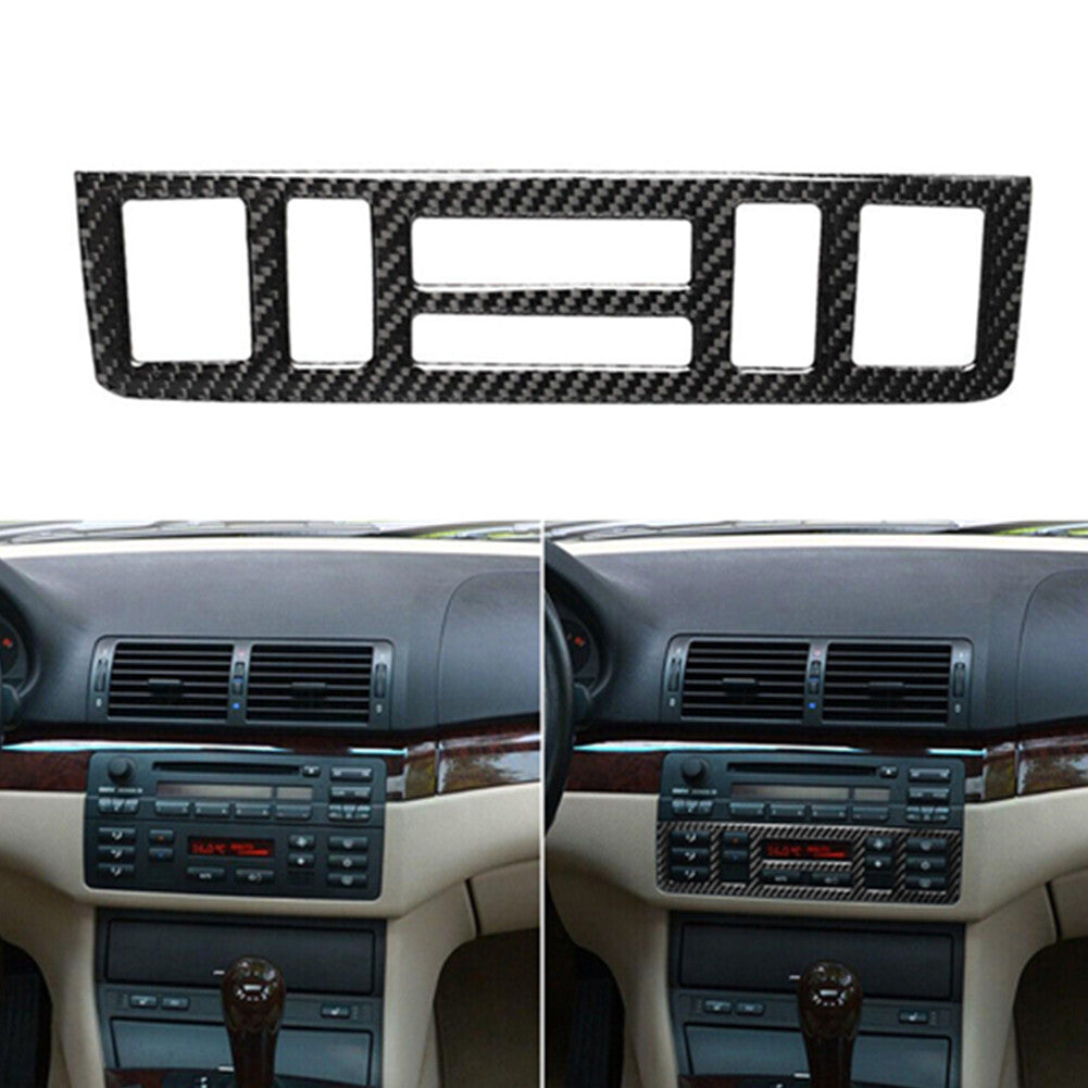 Carbon Fiber Center Console CD bottom Trim Cover for BMW 3 Series E46 1998-2005