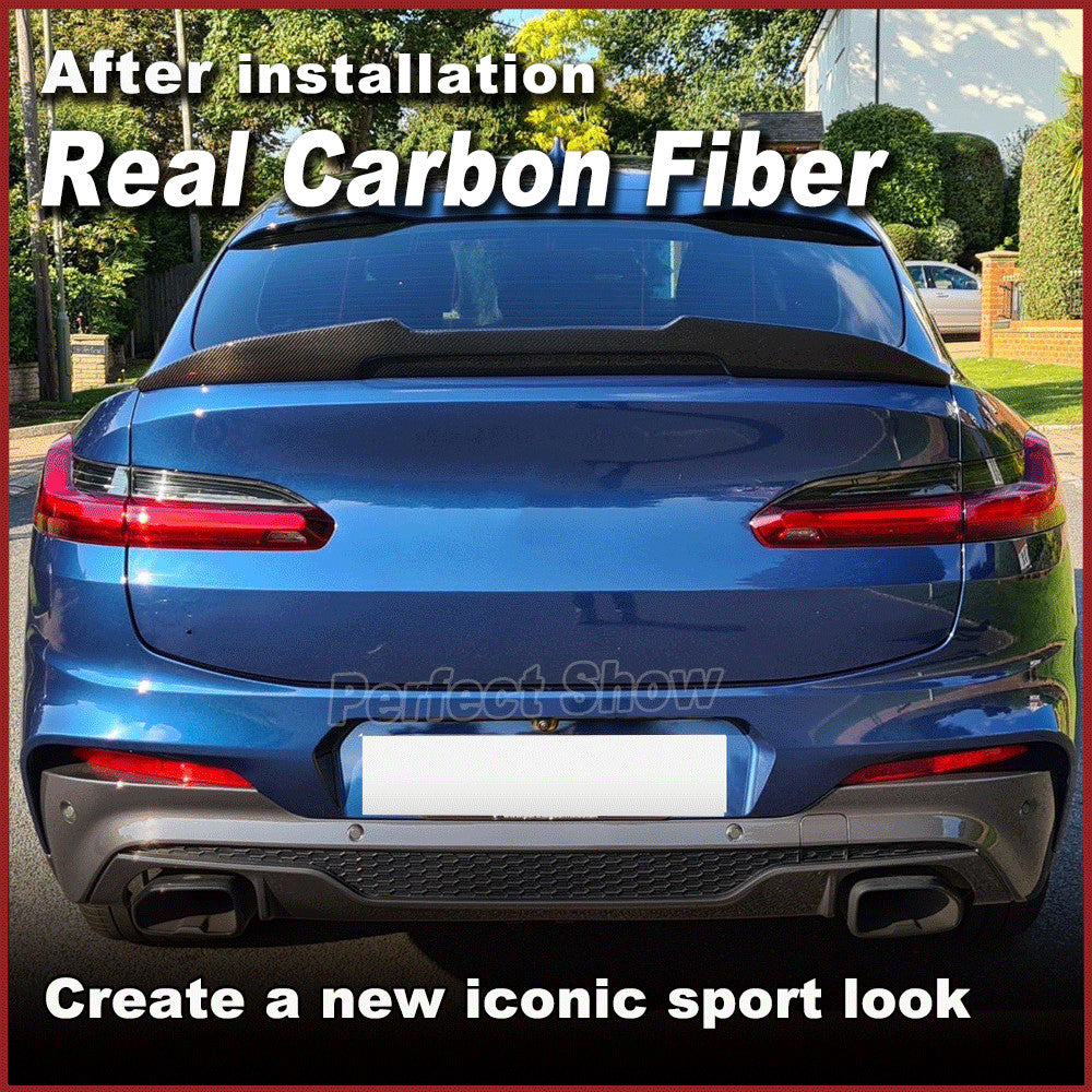 Fit for BMW X4 G02 M40i Sport 2018-2020 REAL CARBON Rear Trunk Spoiler Boot Wing
