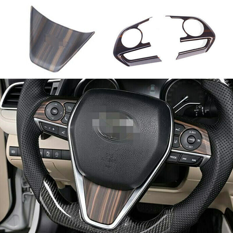 Wood Grain Steering Wheel Button Frame Cover Trim 3pc for Toyota Venza 2021-2023