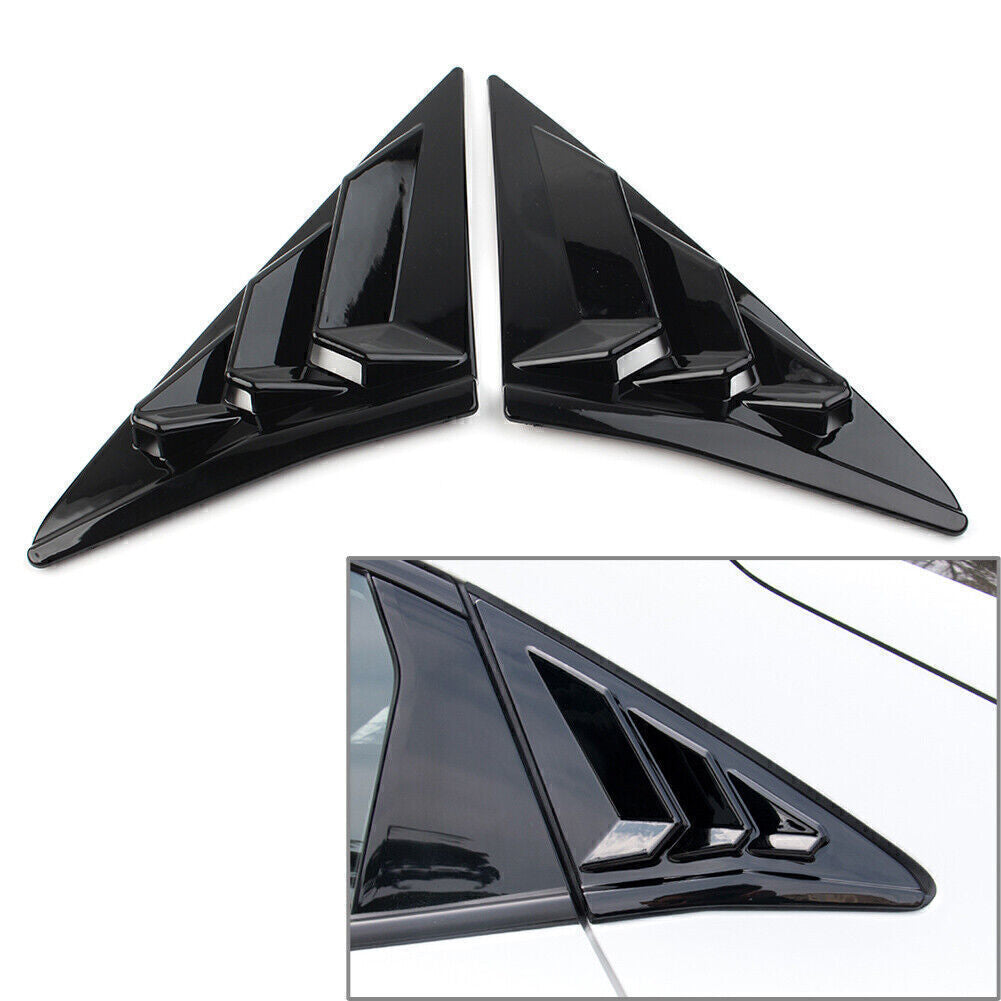Rear Side Vent Window Louver Cover for Honda for Civic Hatchback 16-21 Glossy Black