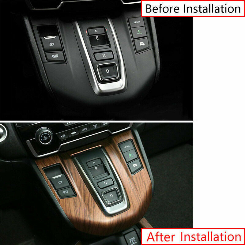 for Honda CR-V Hybrid 2017-2022 Wood Grain Central Console Gear Shift Panel Trim