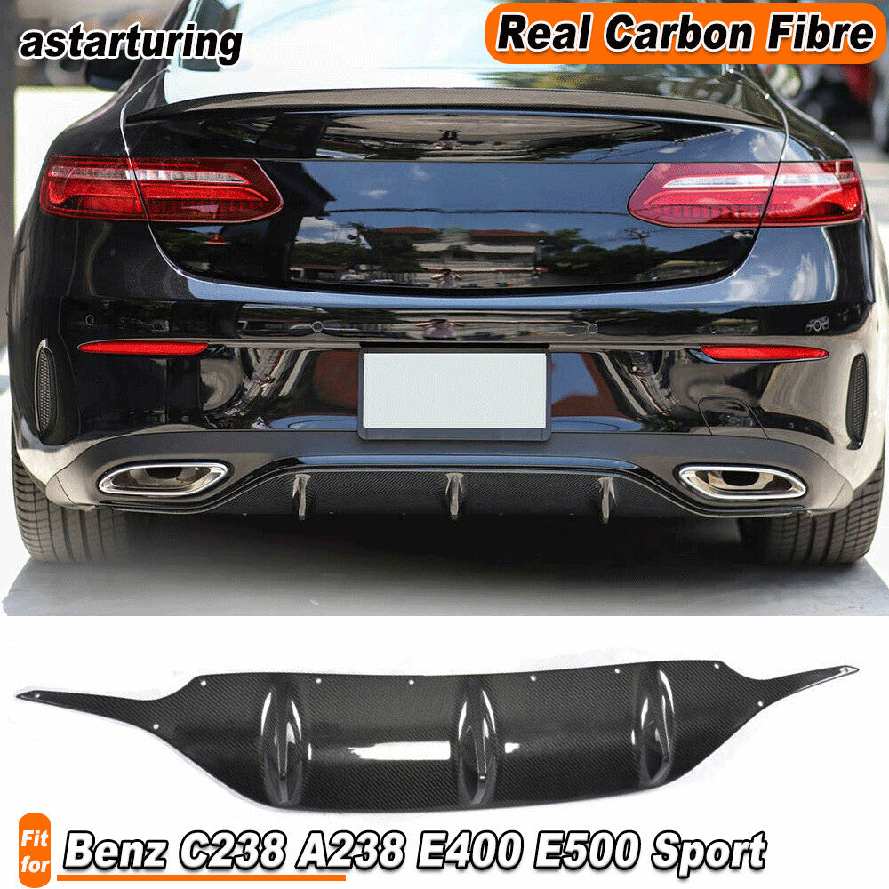 for Benz C238 A238 E400 E500 Sport 2017-18 REAL CARBON Rear Bumper Diffuser Lip