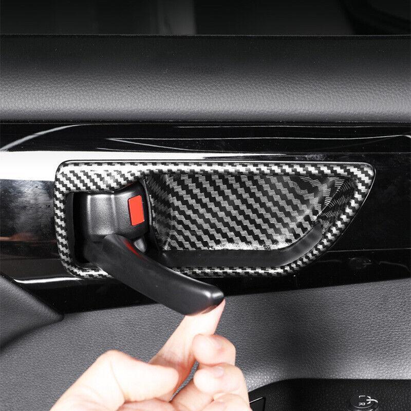 Carbon Fiber Inner Door Bowl Cup Cover Trim 4pcs for Toyota Highlander 2020-2023